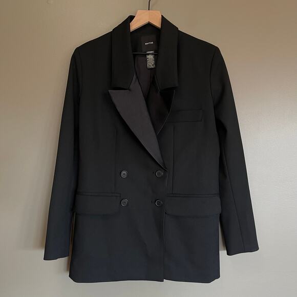 Smythe Oversized Double-Breasted Tux Blazer Black Size Small Oversized Chic Sexy - Picture 4 of 15